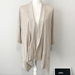 Zara basic special edition champagne gold open blazer jacket waterfall small